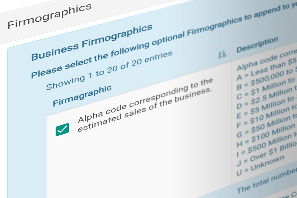 DIY Portal business firmographic append services