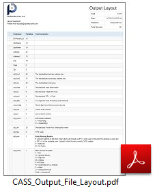 Address Standardization (CASS) Output Layout