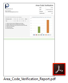 Area Code Verification Report Sample