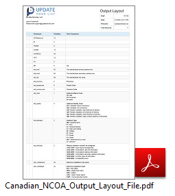 Canadian NCOA Output Layout File Sample