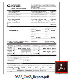 Delivery Sequence File DSF2 CASS Report