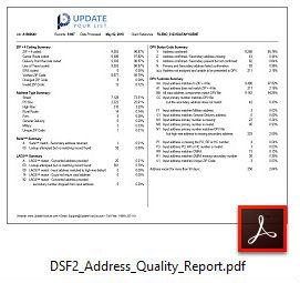 Delivery Sequence File DSF2 Address Quality Report