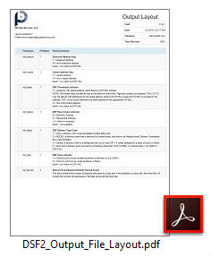 Delivery Sequence File DSF2 Output Layout
