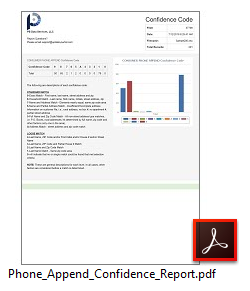 Phone Append Confidence Report Sample