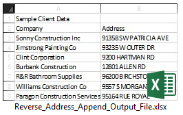 Reverse Address Append Output File Sample