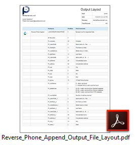 Reverse Phone Append Output Layout File Sample